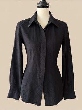Y2K Vintage Guess Silk Black Button Down XS